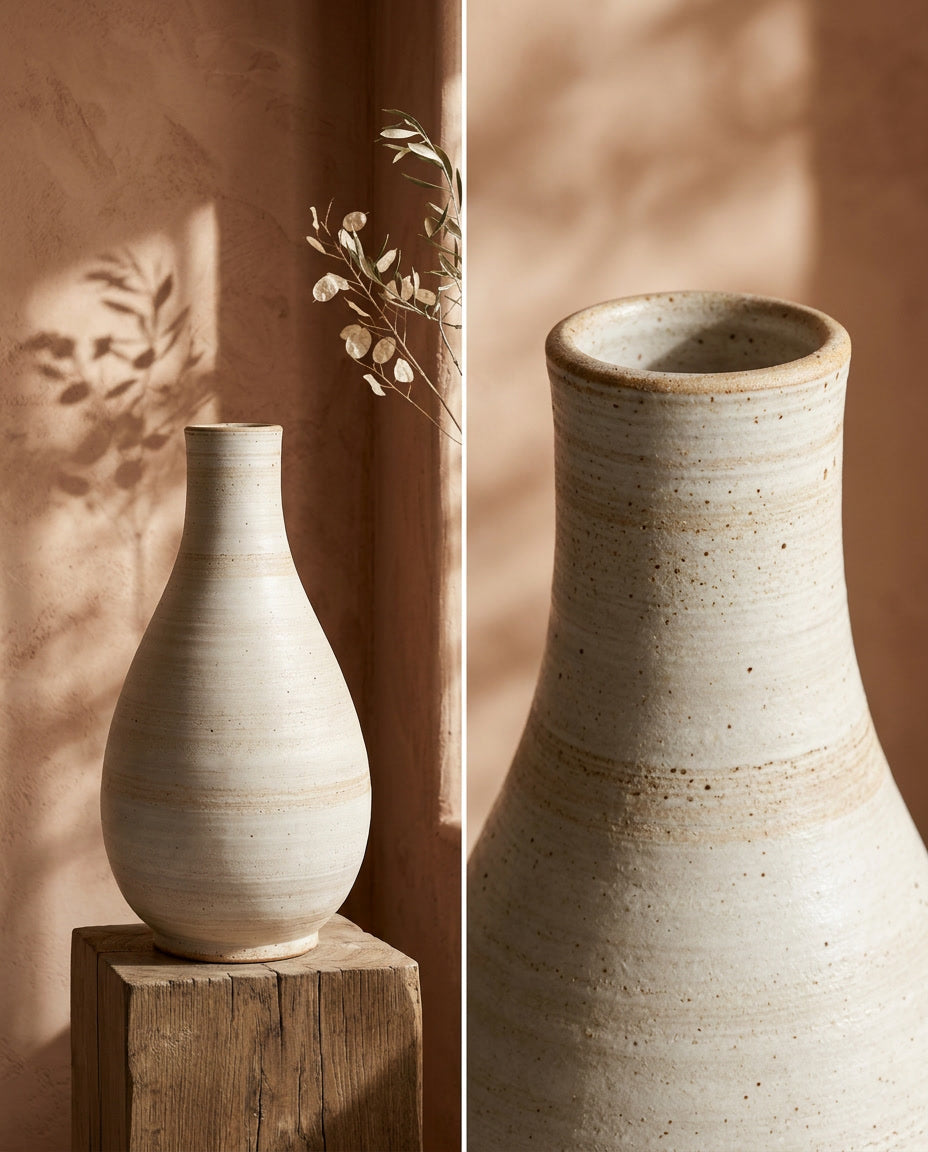 Novarin Elegant Ceramic Vase with Minimalist Design
