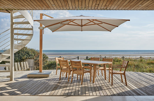 Barlow Tyrie - Napoli Cantilever Parasol - Eucalyptus Frame and Canvas Material Outdoor Garden Furniture Accessories