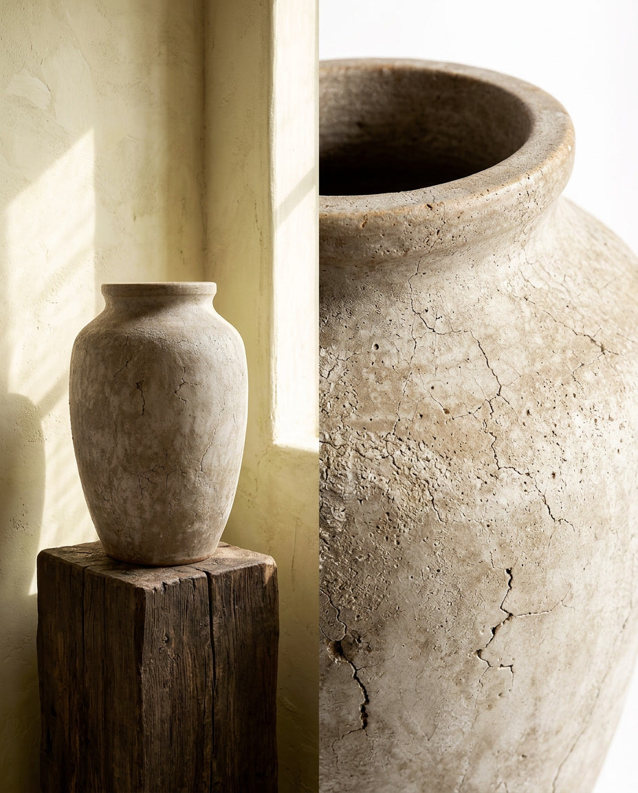 Novarin Antique Limestone Vase