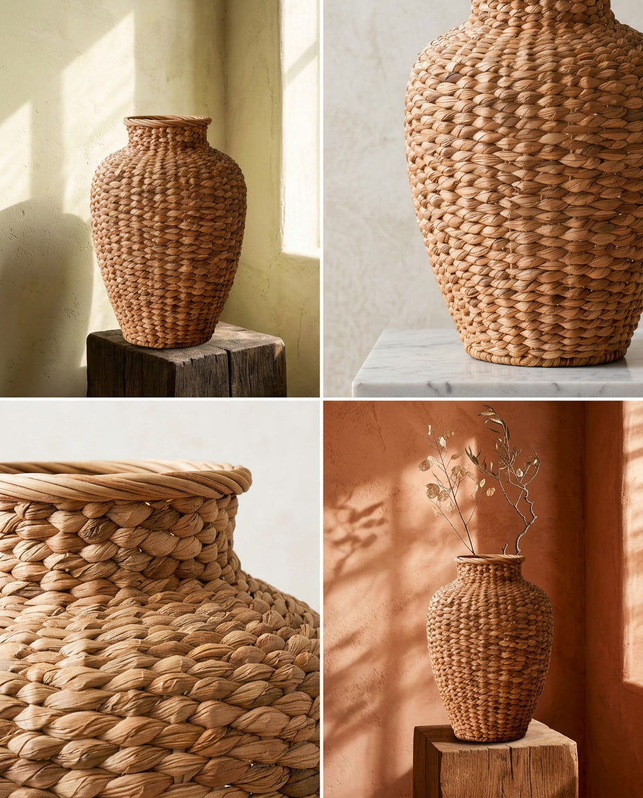 Novarin Woven Rattan Vase